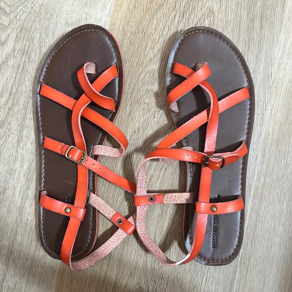 Orange strappy sandals size 7